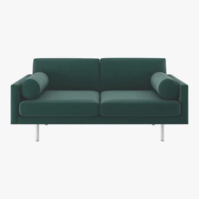 Habitat Spencer Emerald Green Velvet 2 Seater Sofa, Metal Legs, Green