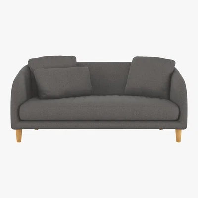 Habitat Colby Charcoal Grey Wool Herringbone 2 Seater Sofa, Charcoal
