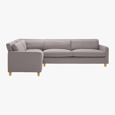 Habitat Chester Grey FaBric Right-Arm Corner Sofa, Oak Stained Feet, Grey