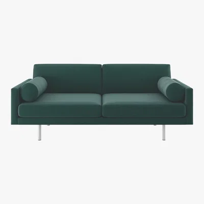 Habitat Spencer Emerald Green Velvet 3 Seater Sofa, Metal Legs, Green