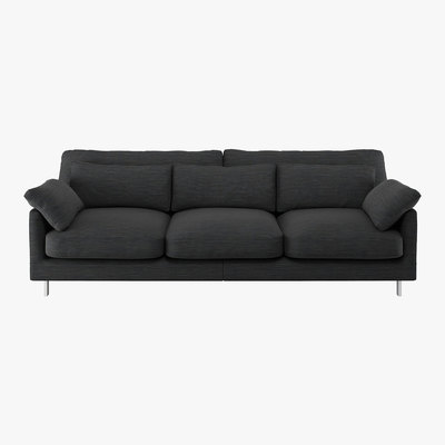 Habitat Cuscino Charcoal Grey Textured FaBric 3 Seater Sofa, Charcoal