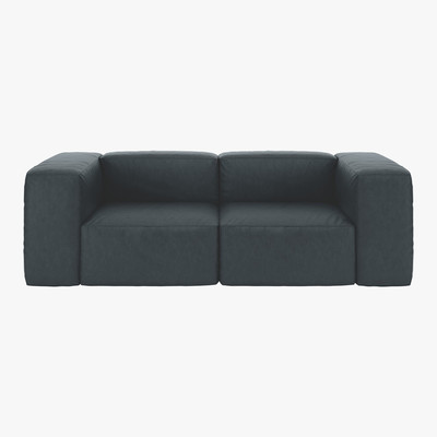 Habitat Opollo Dark Grey Luxury Leather 3 Seater Sofa, Grey