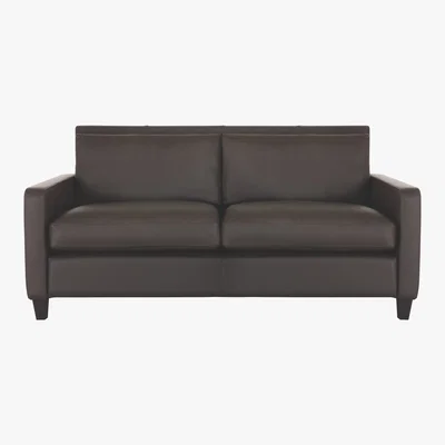 Habitat Chester Brown Leather 2 Seater Sofa, Dark Stained Feet, Brown