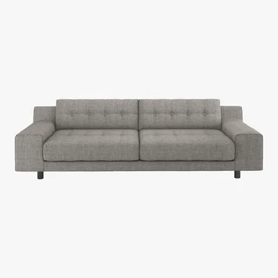 Habitat Hendricks Black And White Italian Woven FaBric 4 Seater Sofa, Black And White