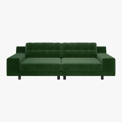 Habitat Hendricks Moss Green Velvet 4 Seater Easy Access Sofa, Moss Green