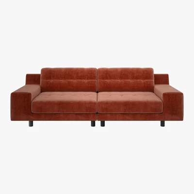 Habitat Hendricks Orange Velvet 4 Easy Access Seater Sofa, Orange