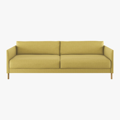 Habitat Hyde Saffron Yellow FaBric 3 Seater Sofa Bed, Wooden Legs, Saffron Yellow