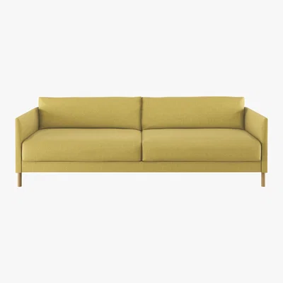 Habitat Hyde Saffron Yellow FaBric 3 Seater Sofa Bed, Wooden Legs, Saffron Yellow