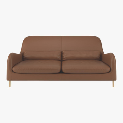 Habitat Smithfield Light Brown Leather 3 Seater Sofa, Light Brown