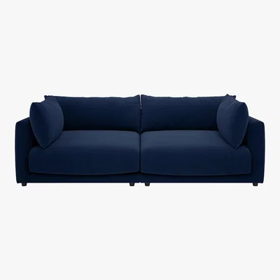 Habitat Clemence Navy Blue Velvet 4 Seat Sofa, Navy