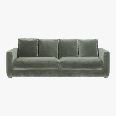 Habitat Rupert Sage Green Velvet 4 Seater Sofa Bed, Green Green