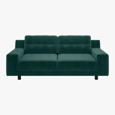 Habitat Hendricks Emerald Green Velvet 2 Seat Sofa, Emerald