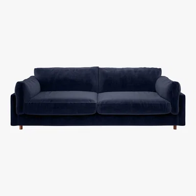 Habitat Elkin Navy Blue Velvet 4 Seat Sofa, Dark Blue