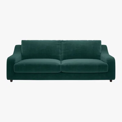 Habitat Slope Emerald Green Velvet 3 Seat Sofa, Green