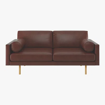 Habitat Spencer Tan Leather 2 Seater Sofa, Oak Legs, Tan