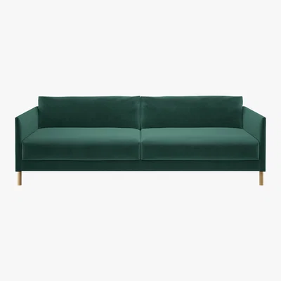 Habitat Hyde Green Velvet 3 Seater Sofa Bed, Wooden Legs, Green