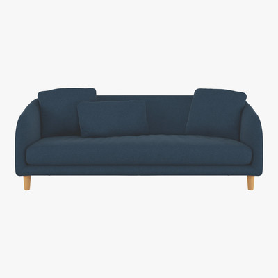 Habitat Colby Navy Blue Wool Tweed 3 Seater Sofa, Navy