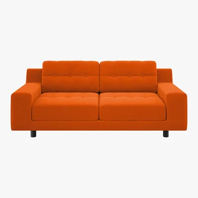 Habitat Hendricks Orange Velvet  2 Seater Sofa, Orange