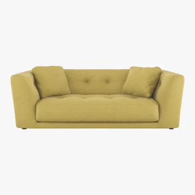 Habitat Forde Saffron Yellow FaBric 4 Seat Sofa, Saffron