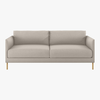 Habitat Hyde Natural Textured Woven FaBric 2 Seater Sofa, Wooden Leg, Natural