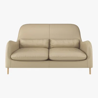 Habitat Smithfield Stone Leather 2 Seater Sofa, Stone