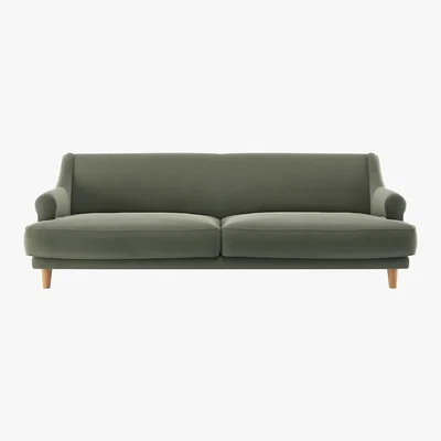 Habitat Townsend Sage Green Velvet 4 Seater Sofa, Green Green