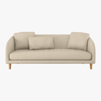 Habitat Colby Natural Italian Woven FaBric 3 Seater Sofa, Natural