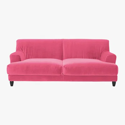 Habitat Askem Pink Velvet FaBric 3 Seater Sofa, Pink