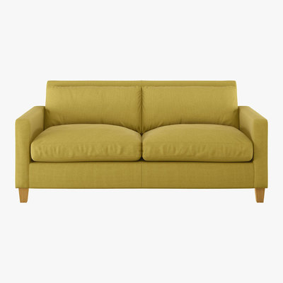 Habitat Chester Yellow Textured FaBric 2 Seater Sofa, Yellow