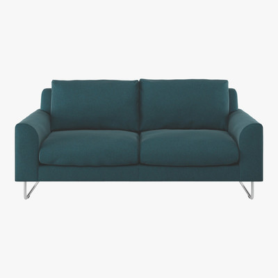 Habitat Lyle Teal Green Tweed Wool Mix FaBric 2 Seater Sofa, Green