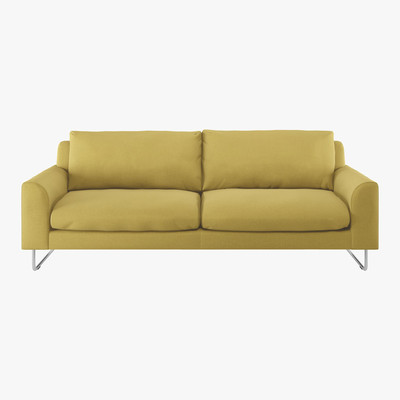 Habitat Lyle Yellow Textured FaBric 3 Seater Sofa, Yellow