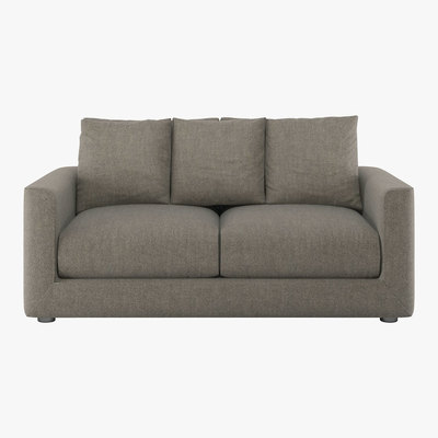 Habitat Rupert Black & White Stripey Linen 2 Seat Sofa, Black & White