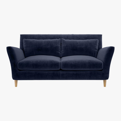 Habitat Keele Navy Blue Velvet 2 Seat Sofa, Dark Blue