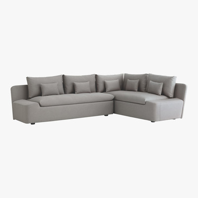 Habitat Kasha Grey FaBric Left-Arm Corner Sofa, Grey