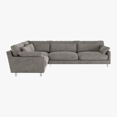Habitat Cuscino Black & White Italian Sofa Right-Arm Corner Sofa, Black And White
