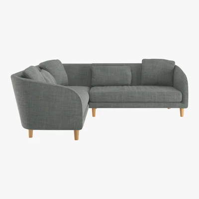 Habitat Colby Grey Italian Woven FaBric Right Arm Corner Sofa, Grey
