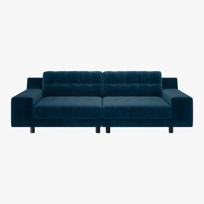 Habitat Hendricks Ink Blue Velvet 4 Seater Easy Access Sofa, Blue