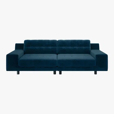 Habitat Hendricks Ink Blue Velvet 4 Seater Easy Access Sofa, Blue