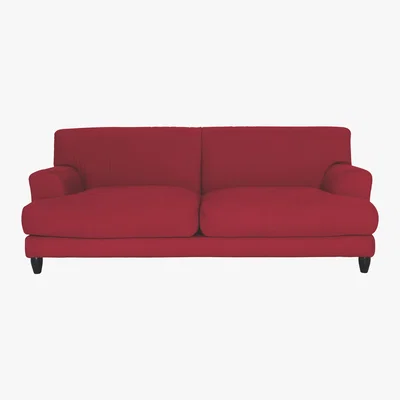 Habitat Askem Red Brushed Cotton 3 Seater Sofa, Red