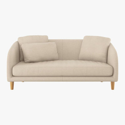 Habitat Colby Natural Italian Woven FaBric 2 Seater Sofa, Natural