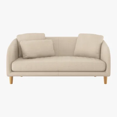 Habitat Colby Natural Italian Woven FaBric 2 Seater Sofa, Natural