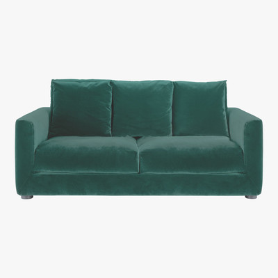 Habitat Rupert Emerald Green Velvet 2 Seater Sofa, Green