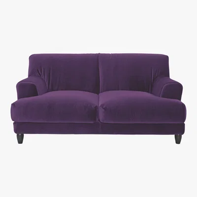 Habitat Askem Purple Velvet 2 Seater Sofa, Purple