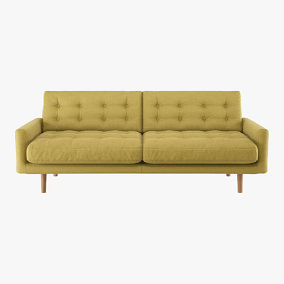 Habitat Fenner Saffron Yellow FaBric 3 Seater Sofa, Yellow