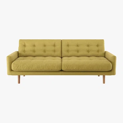 Habitat Fenner Saffron Yellow FaBric 3 Seater Sofa, Yellow