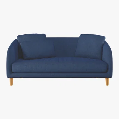Habitat Colby Blue FaBric 2 Seater Sofa, Wooden Feet, Blue