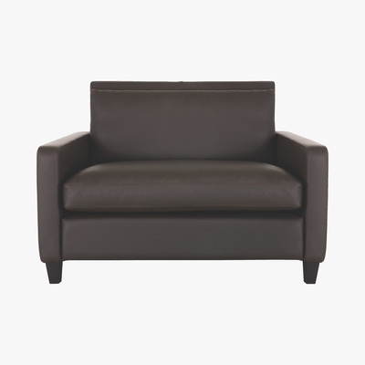 Habitat Chester Brown Arredo Leather Compact Sofa, Dark Feet, Brown