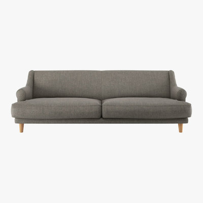 Habitat Townsend Natural Woven Stripe Linen 4 Seater Sofa, Linen Stripey