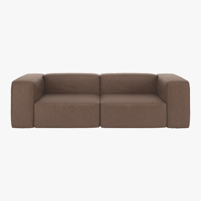Habitat Opollo Light Brown Luxury Leather 4 Seater Sofa, Light Brown