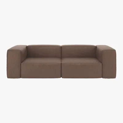 Habitat Opollo Light Brown Luxury Leather 4 Seater Sofa, Light Brown